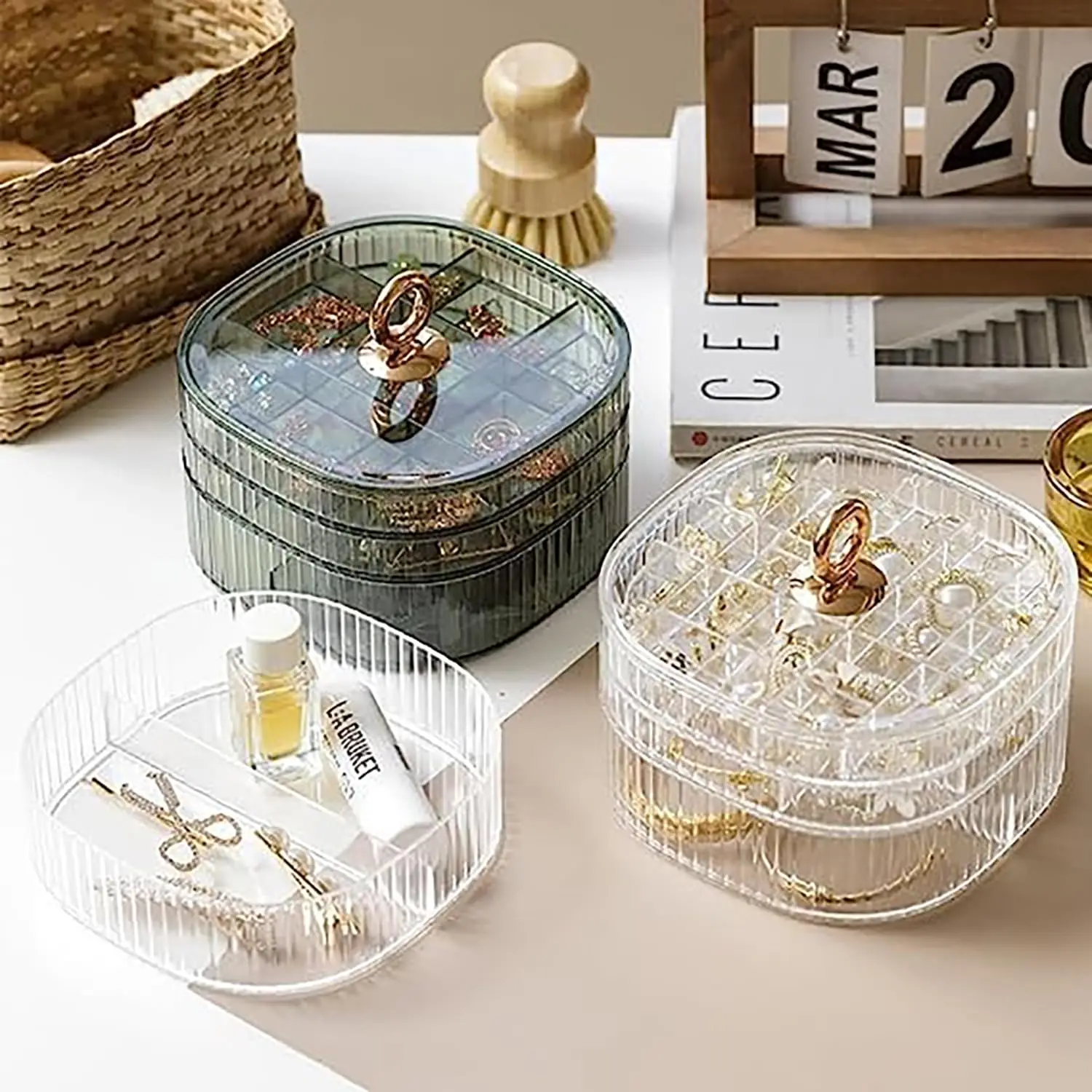 Luxury Skincare Organizer - Jewelry Box, Jewelry Organizer with Handle,