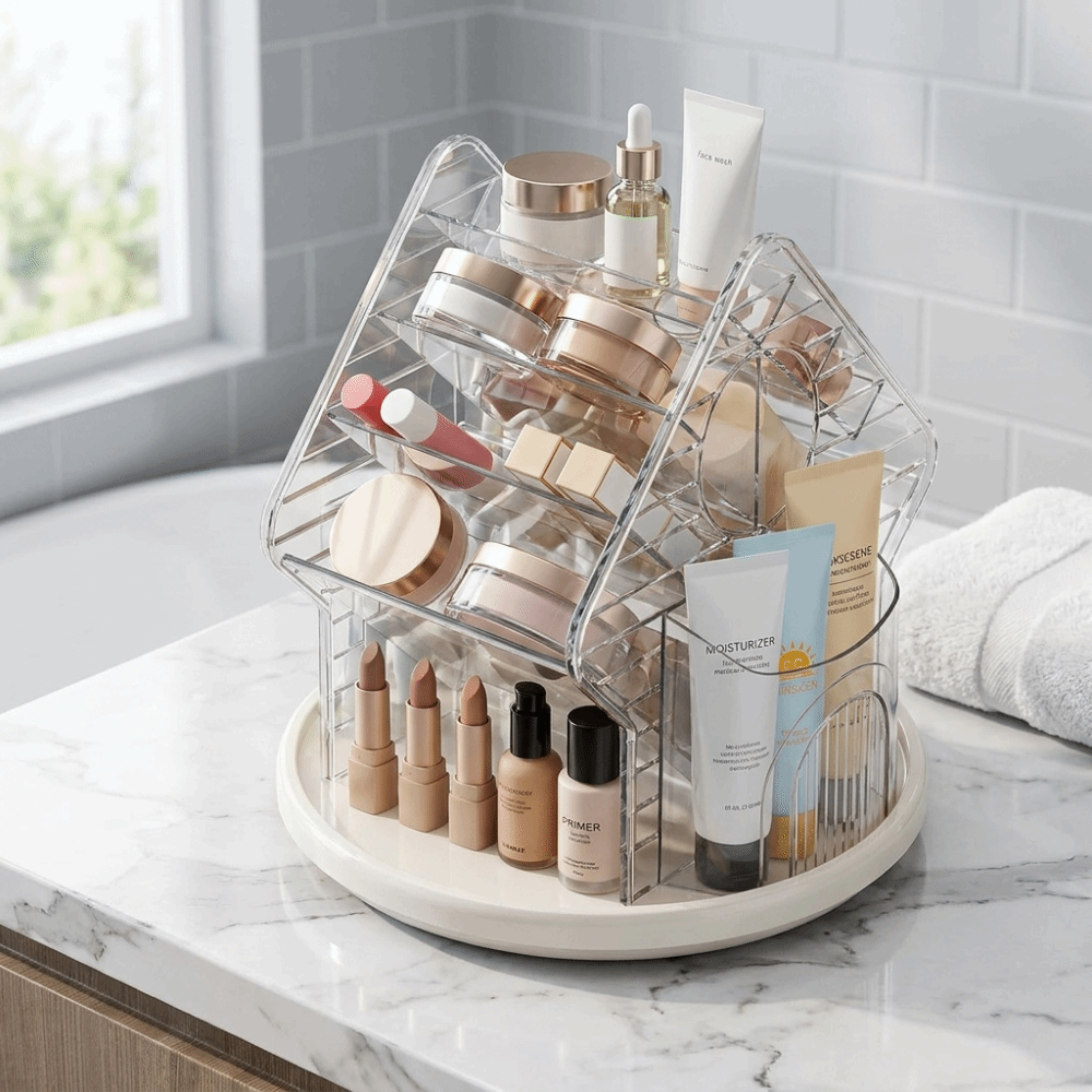Rotating Desktop Cosmetic Orga - огляд і ціна Luxury Skincare Organizer