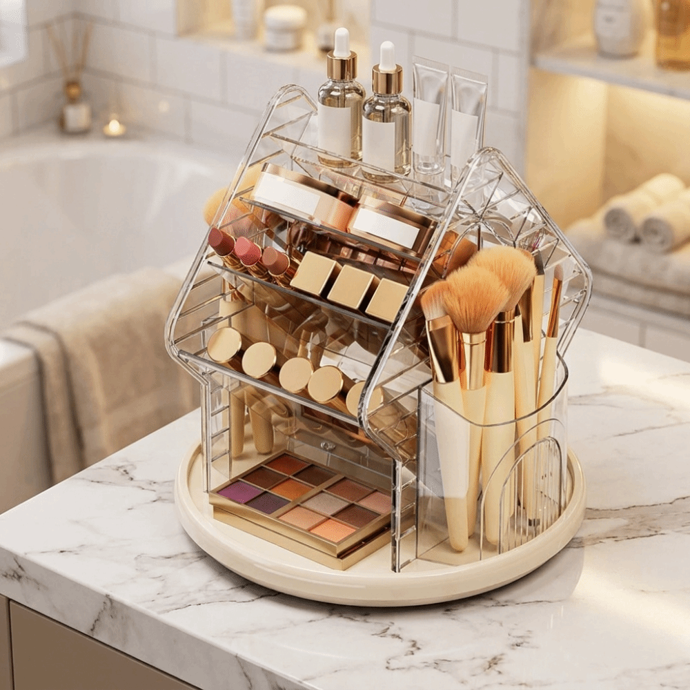 Rotating Desktop Cosmetic Orga - огляд і ціна Luxury Skincare Organizer
